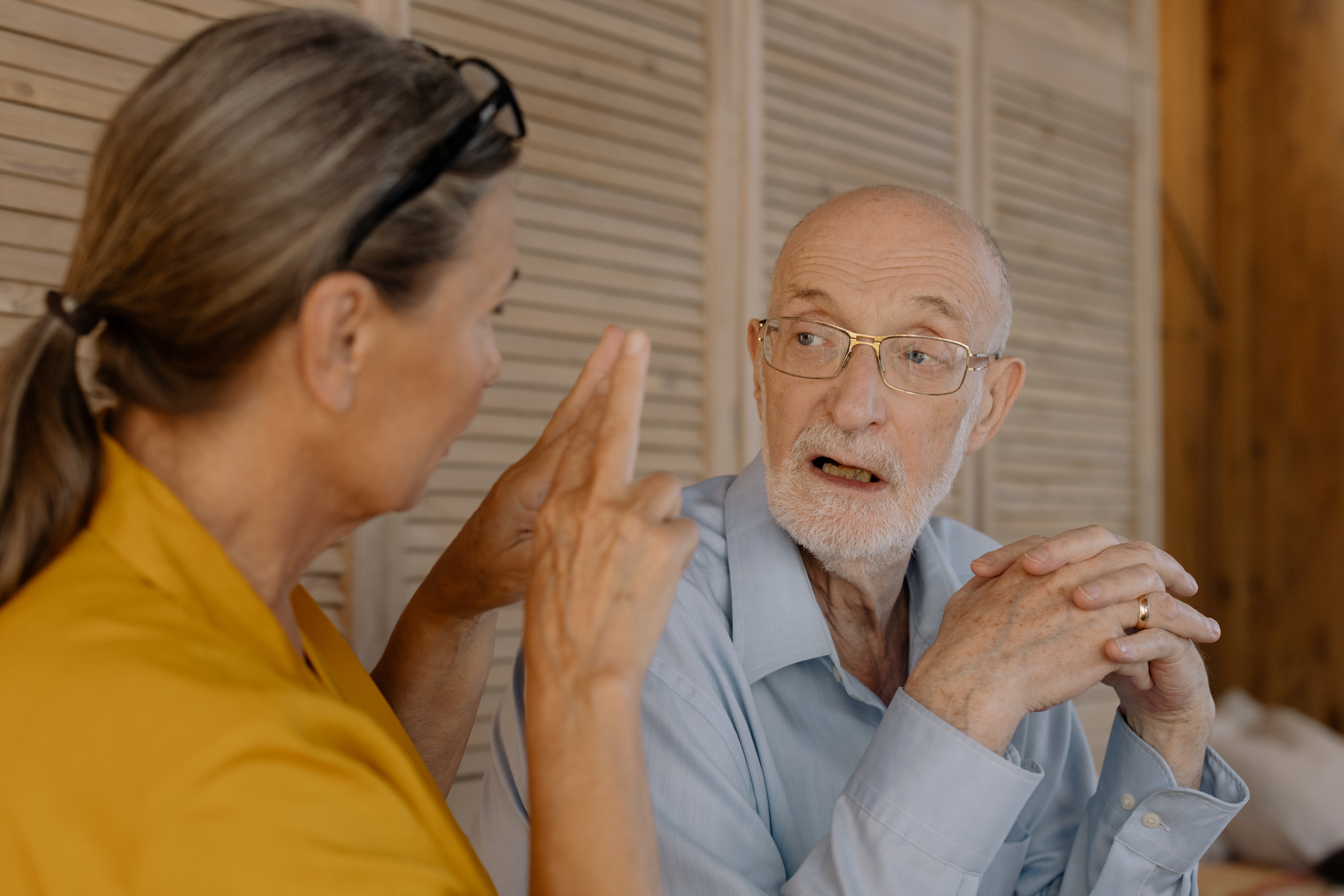 Elderly People Having a Conversation